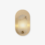 Perforated Oval Wall Sconce in Alabaster and Gold