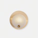 Lumen Alabaster Wall Sconce in Gold with White Alabaster Shade