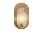 Perforated Oval Wall Sconce in Alabaster and Gold