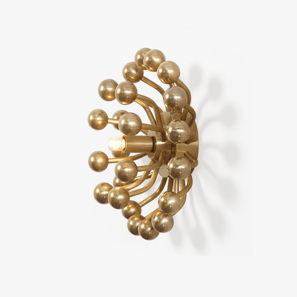 Pistillino Brass Wall Sconce – Modern Gold Orb Lighting Fixture