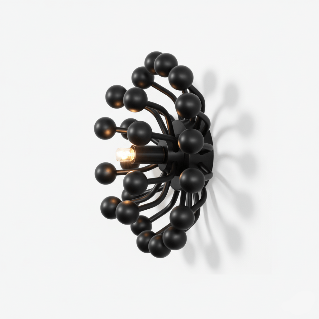 Pistillino Brass Wall Sconce – Modern Gold Orb Lighting Fixture