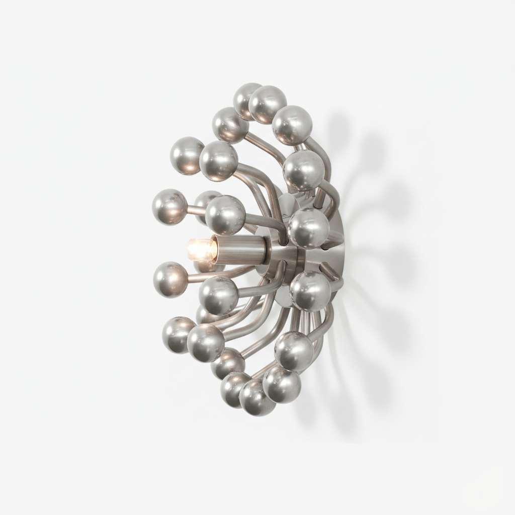 Pistillino Brass Wall Sconce – Modern Gold Orb Lighting Fixture