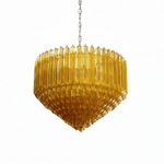 Prism Amber Glass Chandelier – Art Deco Designer Pendant Light