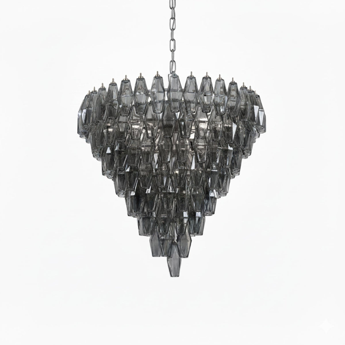 Asti Glass Prism Chandelier in Gold Finish for Modern Interiors