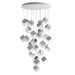 Cubic Luster Cascade Chandelier – Modern Geometric Crystal Pendant Light