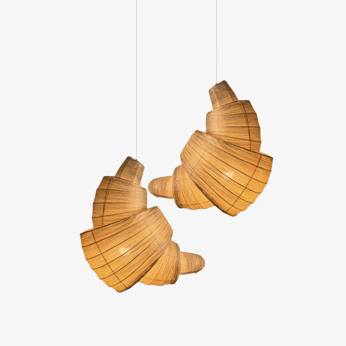 Croissant Fabric Pendant Light – Sculptural Beige Pendant for Modern Interiors