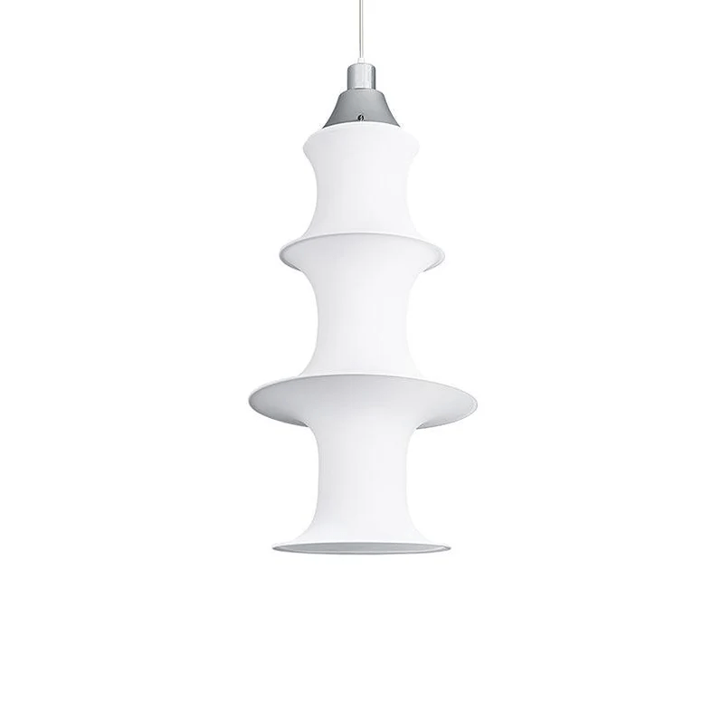 Tiered Column Pendant Light – Modern Layered Fabric & Metal Hanging Lamp