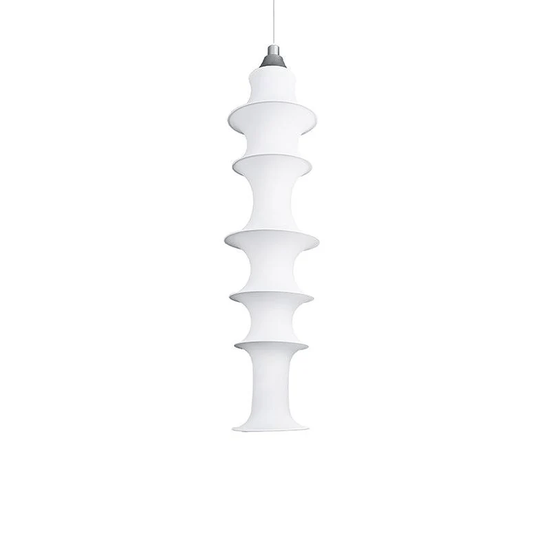 Tiered Column Pendant Light – Modern Layered Fabric & Metal Hanging Lamp