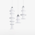 Tiered Column Pendant Light – Modern Layered Fabric & Metal Hanging Lamp