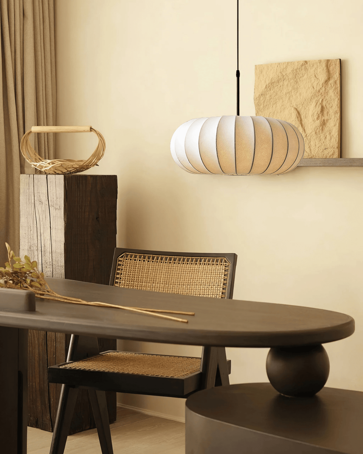 Lantern Silk Pendant Light – Modern Designer Hanging Lamp for Dining & Living
