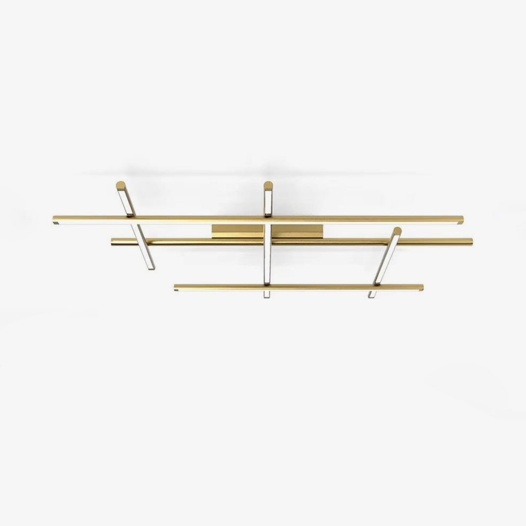 Linear Geometric LED Ceiling Light in Gold or Black for Modern Interiors