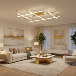 Linear Geometric LED Ceiling Light in Gold or Black for Modern Interiors