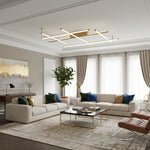 Linear Geometric LED Ceiling Light in Gold or Black for Modern Interiors