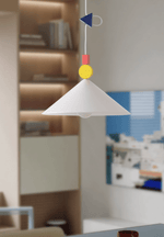 Whimsical Memphis-Style Pendant Light with Geometric Shades