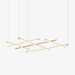 Linear Grid LED Pendant Light in Black or Gold | Modern Geometric Chandelier