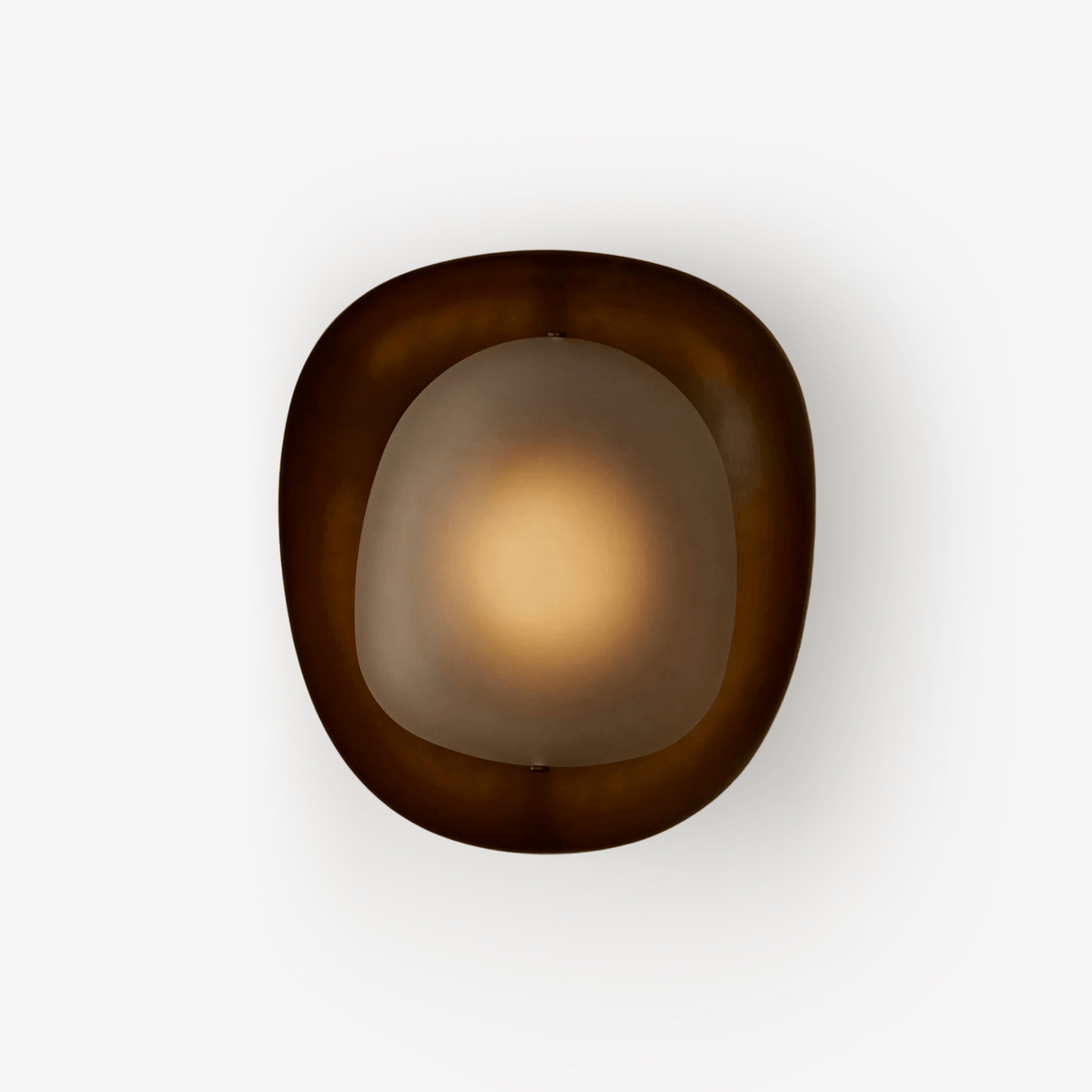 Amorphous Sculptural LED Wall Sconce in Bronze and Frosted Glass