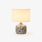Ebony Vine Ceramic Table Lamp with Beige Fabric Shade