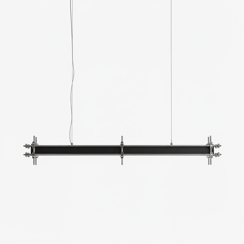 Industrial Axis Linear LED Pendant Light for Kitchen Island, Modern Metal Hanging Lamp