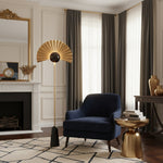 Gilded Fan Floor Lamp – Art Deco Illumination for Modern Living Spaces
