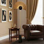 Gilded Fan Floor Lamp – Art Deco Illumination for Modern Living Spaces