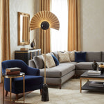 Gilded Fan Floor Lamp – Art Deco Illumination for Modern Living Spaces