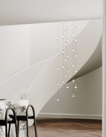 Starfall Staircase Chandelier – Modern Crystal Pendant Light for Contemporary Interiors
