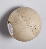 Travertine Globe Wall Sconce – Natural Stone Ambient Lighting