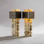 Quava Jade Table Lamp – Natural Stone Sculptural Lighting for Modern Interiors