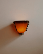 Velora Sculptural Wall Sconce in Matte Gold with Glass Shade