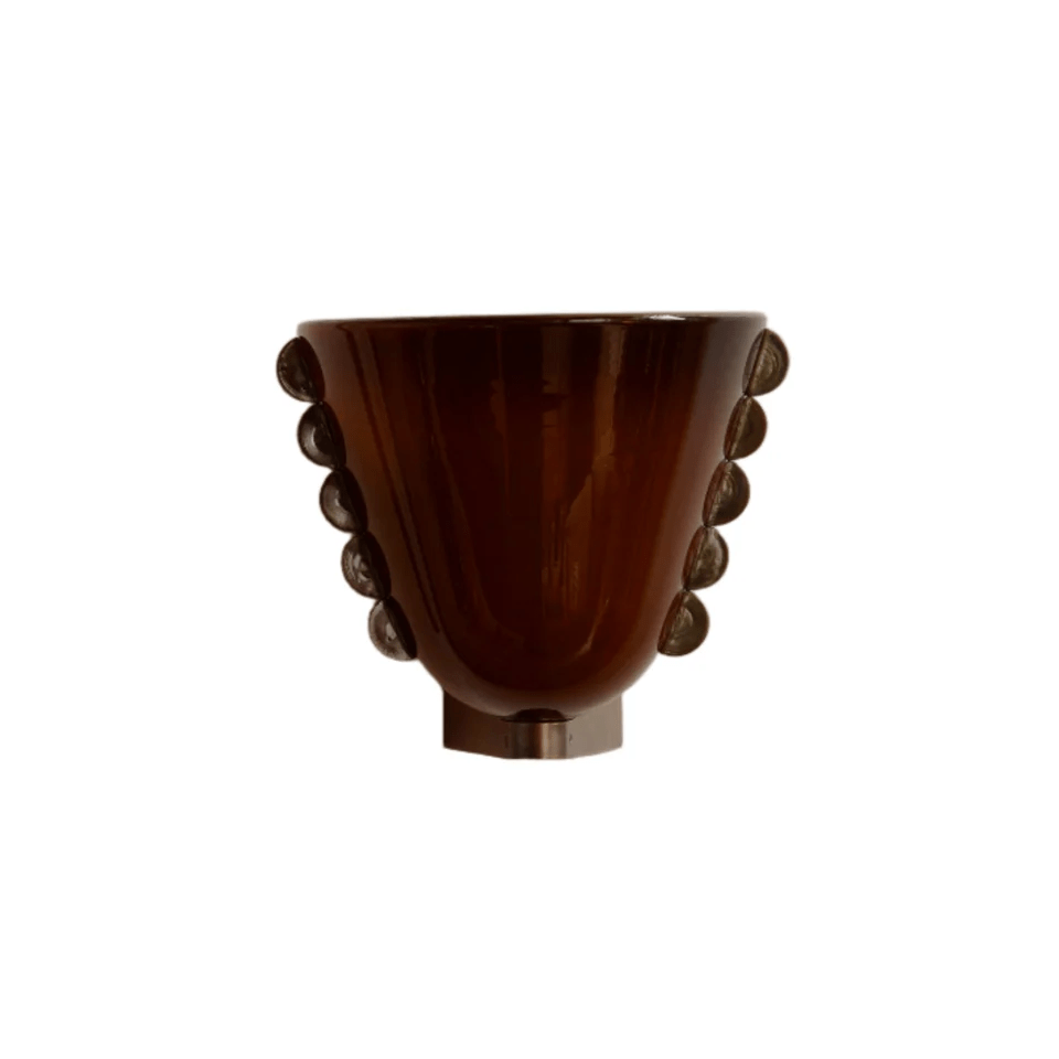 Velora Sculptural Wall Sconce in Matte Gold with Glass Shade