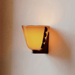 Velora Sculptural Wall Sconce in Matte Gold with Glass Shade