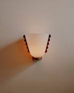 Velora Sculptural Wall Sconce in Matte Gold with Glass Shade