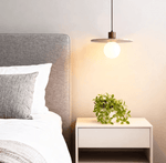 Travertine Globe Pendant Light with Wood Accent for Modern Interiors