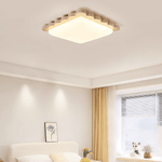 Travertine Scallop Edge Flush Mount Ceiling Light, Natural Stone LED