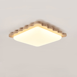 Travertine Scallop Edge Flush Mount Ceiling Light, Natural Stone LED