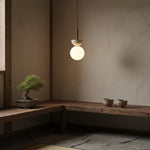 Travertine Half Duo Pendant Light – Natural Stone Modern Hanging Lamp