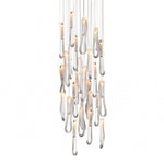 Pearlescent Glass Filament Chandelier – Modern Designer Pendant Light