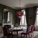 Amethyst Bloom Chandelier — Handcrafted Glass Petal Chandelier in Gold or Nickel