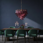 Amethyst Bloom Chandelier — Handcrafted Glass Petal Chandelier in Gold or Nickel