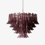 Amethyst Bloom Chandelier — Handcrafted Glass Petal Chandelier in Gold or Nickel