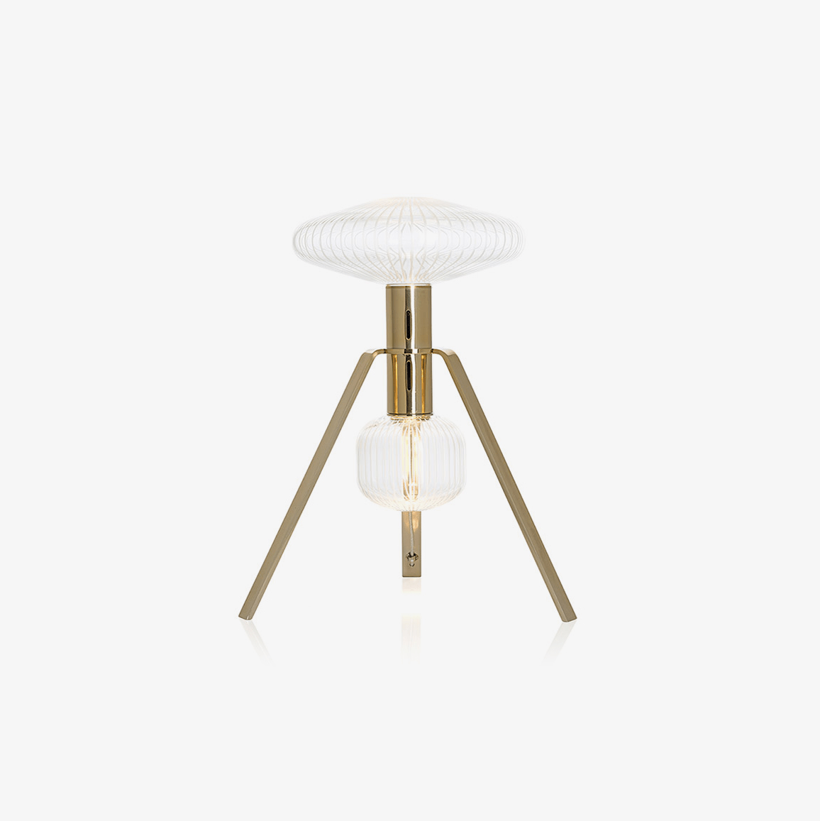 Cipher Table Lamp in Hand-Blown Crystal and Gold