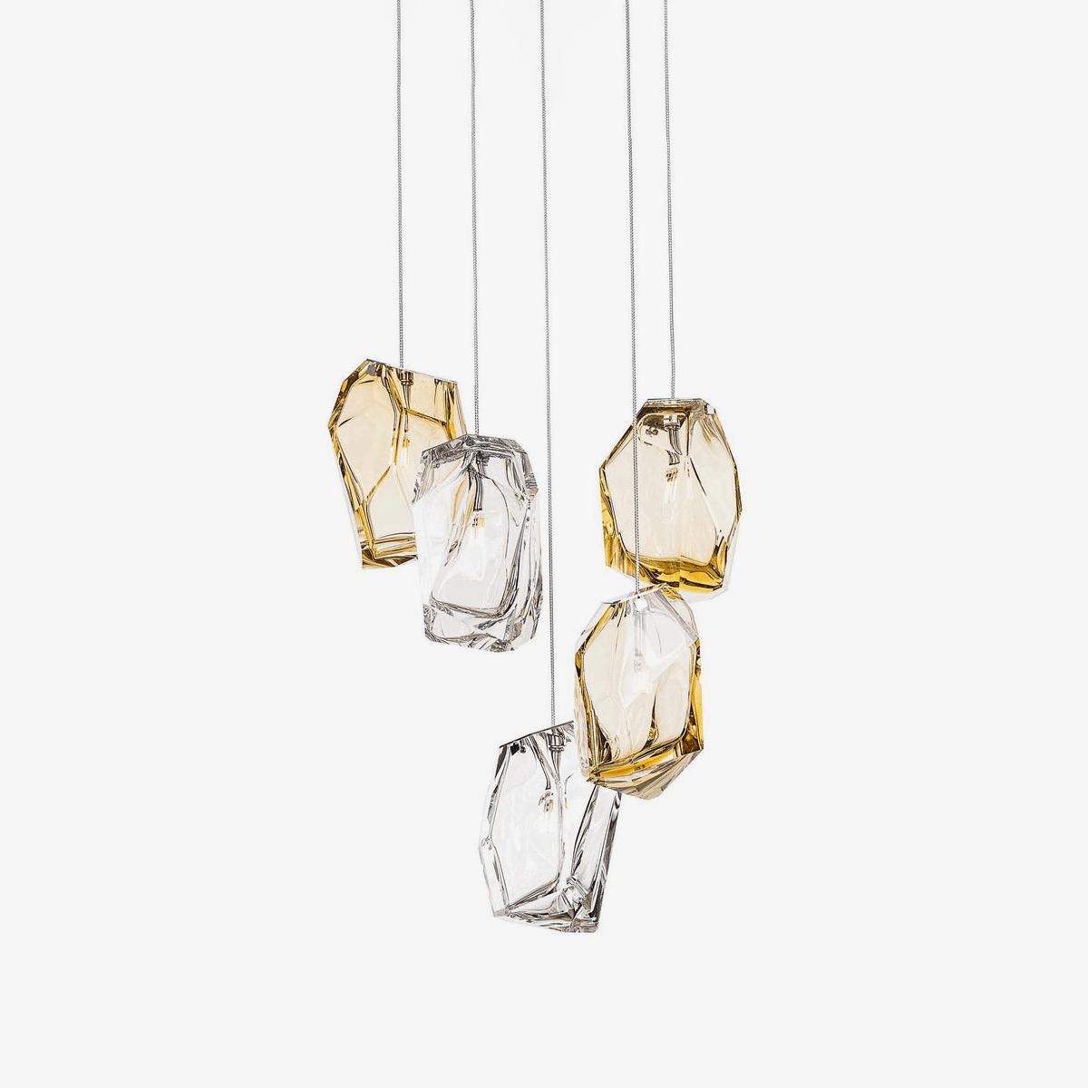 Crystal Rock Cluster Pendant Light – Modern Glass Chandelier for Dining & Living Spaces
