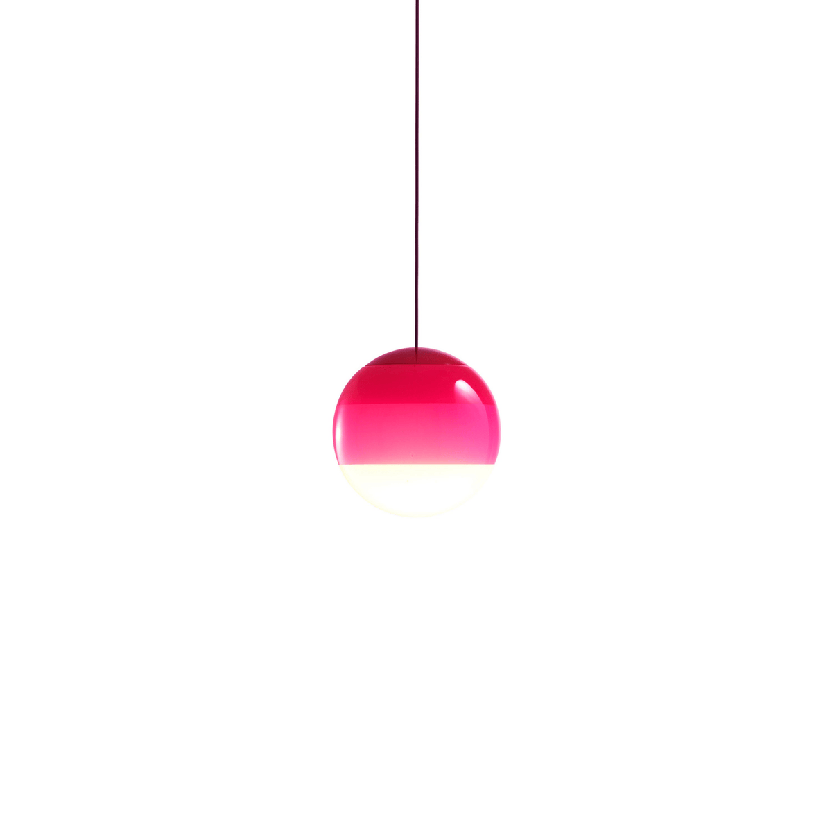 Dipping Pendant Light — Colored Glass & Lacquered Aluminum Hanging Lamp