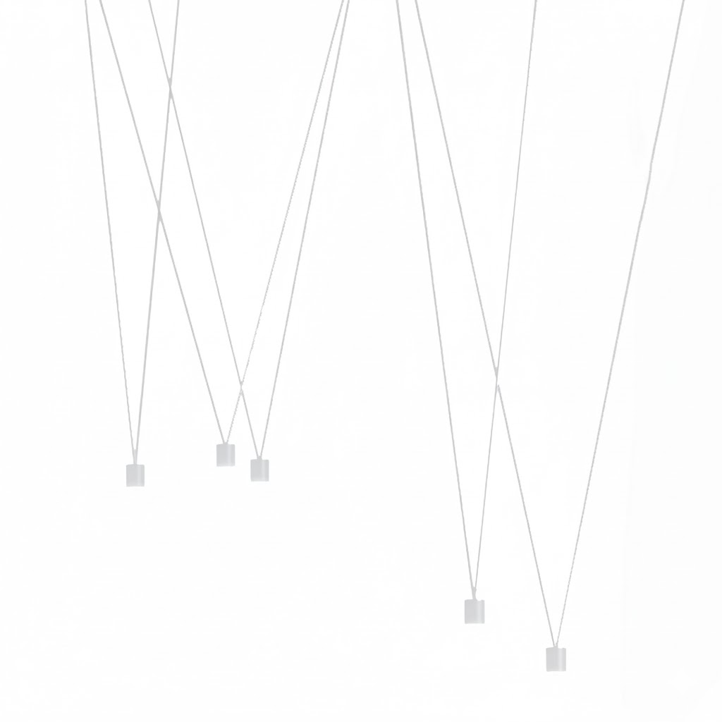 Modular Pendant Chandelier with Matte Lacquered Cables, 1-12 Lights