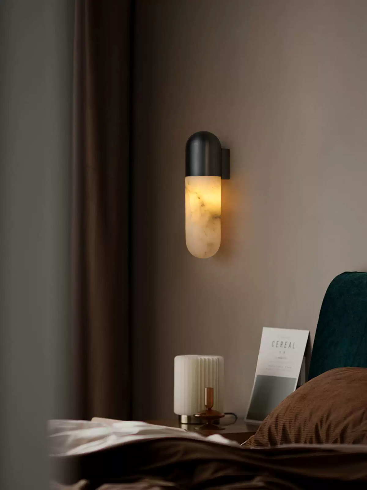 Capsule Alabaster Wall Sconce – Modern Minimalist LED Light