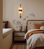 Duo Alabaster Wall Sconce with Aged Brass Accents