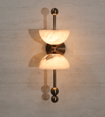 Duo Alabaster Wall Sconce with Aged Brass Accents
