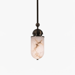 Capsule Alabaster Pendant Light in Bronze with Integrated LED