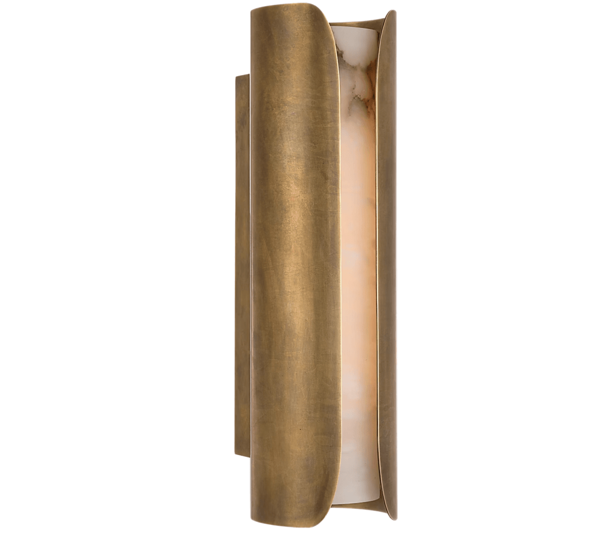 Cradled Alabaster Wall Sconce in Aged Gold | Modern LED Wall Light