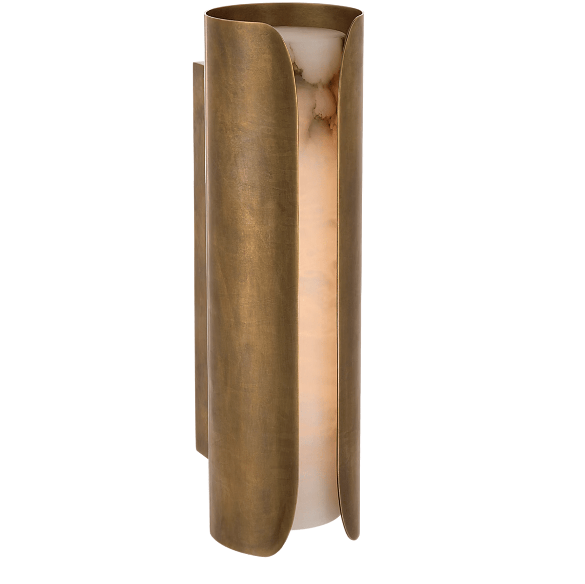 Cradled Alabaster Wall Sconce in Aged Gold | Modern LED Wall Light